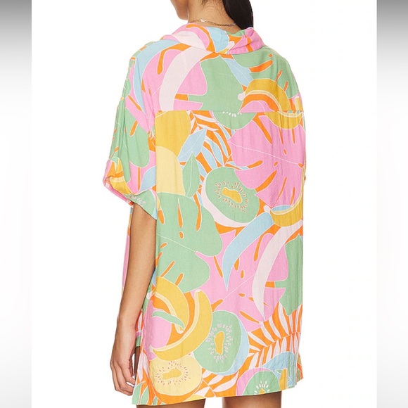 Mumu Parker Button Down in Tropical Fruit - Picture 3 of 6